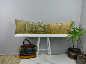 LONG BOLSTER PILLOW TURKISH RUG PILLOW LONG BED PILLOW LONG LUMBAR PILLOW DECOR - Picture 1 of 9