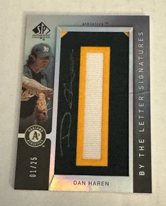 Dan Haren 2007 SP Authentic By The Letter O Signatures Auto Patch 01/25 Athletic - Picture 1 of 3
