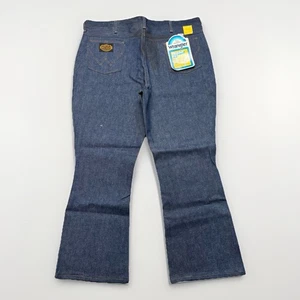 Vintage Wrangler Denim Flares Mens 42x30 Harley Davidson NOS 70s Bell Bottom - Picture 1 of 9
