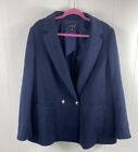 Talbots Navy Blue Balzer Gold Button Double Breasted Size 16
