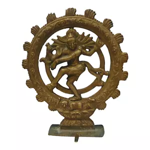 Vintage Old Antique Brass Rare God Lord Shiva Dancing Natraj Figure / Statue - Picture 1 of 9