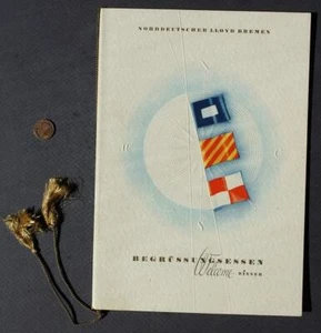 18 aprile 1937 Brema SS Colombo nave da crociera L'Avana Cuba menu cena Hitler affondato-- - Foto 1 di 1