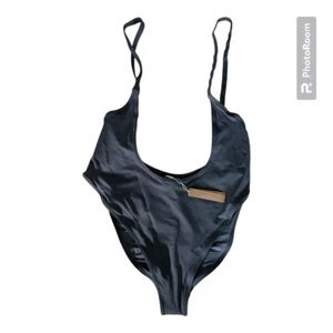 NWT SKIMS Open Bust Cutout 1 Pc Recycled Swim Bottom Gunmetal Gray Women's 2X - Picture 1 of 5