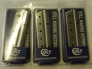 Colt 1911 Gov't OEM Mags w/Bumpers; Holds 10 Rnds 9mm; 3 SS Mags ; SP300733 - Picture 1 of 6