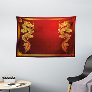 Dragon Tapestry Historic Asian Creature Print Wall Hanging Decor 60Wx40L Inches