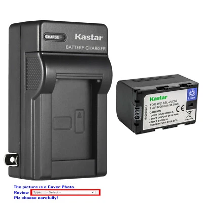 Cargador de pared de batería Kastar para cámara de video JVC SSL-JVC50 JVC50 y JVC GY-HM250 Foto 1 de 4