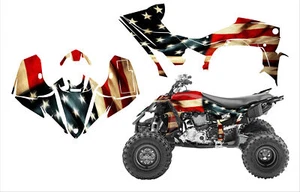 2014 - 2025 Yamaha YFZ450R 450SE graphics wrap kit 24 mil American Tattered Flag - Picture 1 of 2