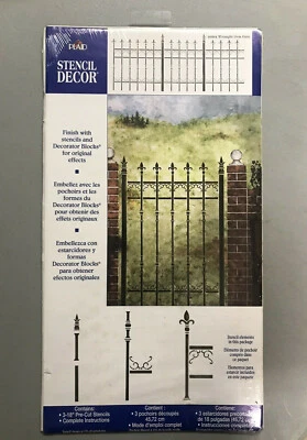 Plaid Wrought Iron Gate Stencil Decor 3-18" Stencils 26864 - Image 1 of 4