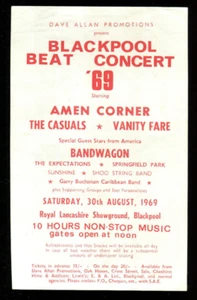 original UK 1969 Gig Flyer :  AMEN CORNER / THE CASUALS / VANITY FARE - Bild 1 von 2