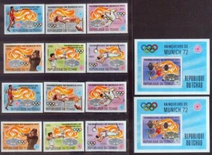 CHAD 1972 OLYMPICS, XF MNH** Perf + ImPerf Sheet+Set, Olympia, Weight Lifting - Picture 1 of 1