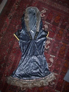 Artic Winter Princess Eskimo Girls Halloween Costume Velvet Dress Size L 12-14 - Picture 1 of 7