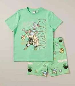 Boys size 12 MARVEL Green superheroes summer pyjamas pjs COTTON matching NEW 653 - Bild 1 von 5