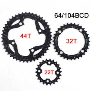 MTB Chainring 22T 32T 44T Single/ Triple Chainwheel Mountain Bike Chainring - Picture 1 of 23