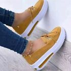 Womens Casual Breathable Lace Up Platform Loafers Fashion Comfy Shoes Students