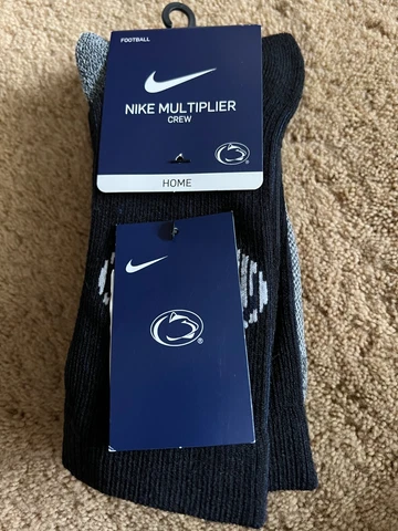 NIKE Multiplier Penn State Lions Crew Socks Home Away Large Mens 8-12 Cover