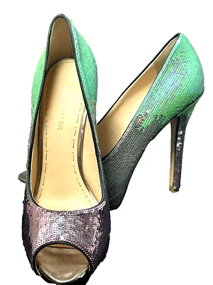 Fantásticos zapatos de tacón de plataforma Enzo Angiolini brillantes lavanda y como nuevos talla 7 1/2" Foto 1 de 4