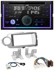 JVC MP3 USB 2DIN DAB Bluetooth CD Autoradio für Toyota Yaris 2011-2014 silber - Bild 1 von 9