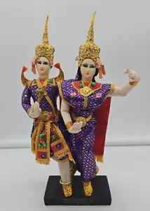 K.J. Puppe Thai Tänzerin Puppen Tracht Handarbeit Figuren - Bild 1 von 13