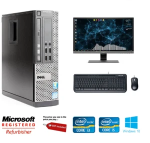 FULL DELL Core i5 or Corei3 DESKTOP TOWER PC&LCD WIN10 &16GB 3TB OR 240GB SSD - Picture 1 of 2