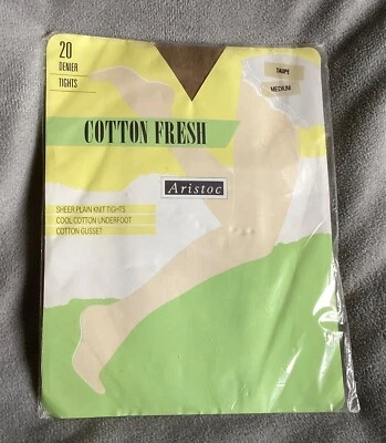 Aristoc Cotton Fresh 20 Denier Smooth Knit Tights "Taupe" Size Medium BNIP - Image 1 of 4