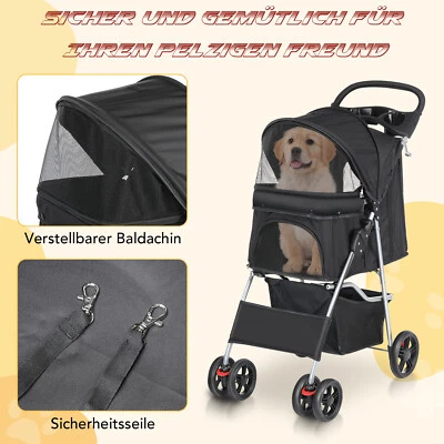 Hundebuggy Hundejogger Hundetrolley Faltbar Hundewagen für 15kg klein Hunde Katz - Bild 1 von 4