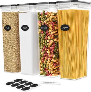 Set Of 4 Air Tight Storage Containers Cereal Food Dry Kitchen Party Dispenser UK - Picture 1 of 8