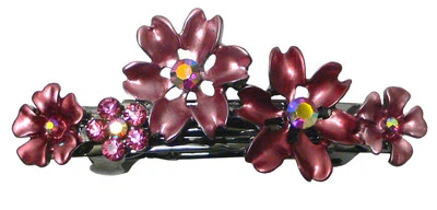 Clip de pelo con pasador de flores de cristal con broche de clip francés hermosos colores YY86400-12 Foto 1 de 4