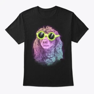 Neon Poodle Disco Themed Gift T-Shirt Made in the USA Size S to 5XL - Picture 1 of 1