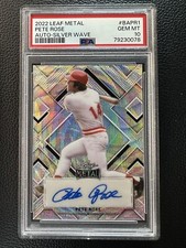 2022 Leaf Metal Pete Rose Silver Wave 5/8 PSA 10. Pop 1!