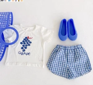Fashion 2Pcs Baby Girl'S Short Sleeve Suit Fruit Print Sets Kids T-Shirts +Short - Picture 1 of 6
