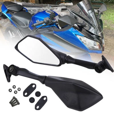 Espejos retrovisores laterales negros izquierdo y derecho para Kawasaki Ninja ZX6R ZX636 2009-2024 Foto 1 de 4