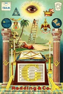 Calendario Publicitario Masónico 1903 Impresión Giclee 13 x 19 - Imagen 1 de 1