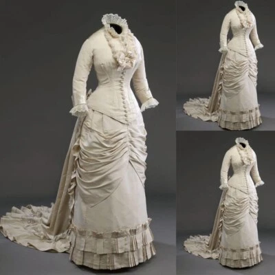 Victoria Mid Century Light Champagne Wedding Dresses Sweep Train Bridal Gowns - Image 1 of 4