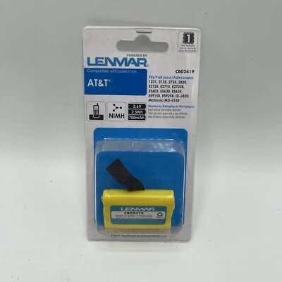 Batería de repuesto para teléfono inalámbrico Lenmar CBA2419 AT&T 3,6v Foto 1 de 2