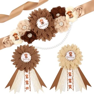 Serencatcher Highland Cow Baby Shower Sash Kit, Highland Cow Maternity Sash a... - Picture 1 of 6