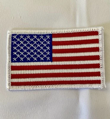 American Flag United States USA Embroidery Applique Iron On Patch 3.5” x 2.25” - Image 1 of 3