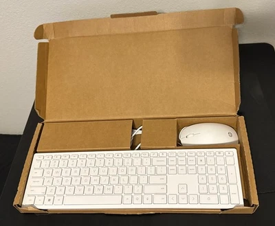 HP WIRED Keyboard And Mouse Kit USB N51139-001 White - Image 1 of 2