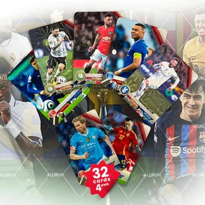Euro Soccer Trading Cards 2024-25 | 4 Packs - 32 Collectible Football Cards for  - Picture 1 of 12