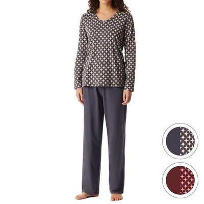 Schiesser - Comfort Essentials - Damen - Schlafanzug - Langarm - V-Ausschnitt -  - Bild 1 von 4