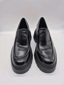 Michael Kors Women's Shoes Size 6.5 Shiloh Leather Loafer Black Chunky Sole (608 - Picture 1 of 10