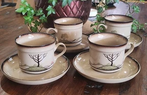 8 Pcs Cup & Saucer Plate Denby Fine Stoneware Art Deco Style Savoy. Never Used! - Picture 1 of 8