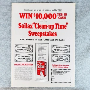 1966 Soilax Floor and Wall Cleaner Vtg PRINT AD Expired Sweepstakes Ammoniated - Picture 1 of 1