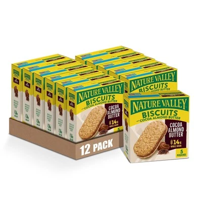 Nature Valley Biscuit Sandwiches Cocoa Almond Butter 5 ct 6.75 OZ (Pack of 12) - Image 1 of 4