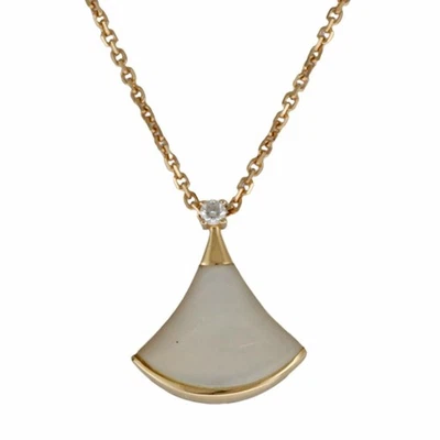 Bvlgari Diva Dream Diamond Pendant K18 Rose Gold Necklace 44cm White Shell - Image 1 of 4