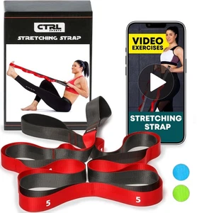 Stretching Strap with Loops - Non Elastic Stretch Band for Physical Therapy - Picture 1 of 9