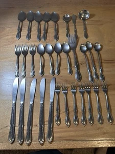 31 pc Lot of Hampton Court Stainless Gloss Silverware Japan Many Specialty Pcs - Picture 1 of 5