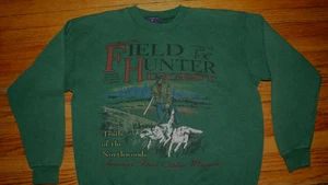 VINTAGE Coleman Outdoor FIELD HUNTER DIGEST ZEITUNG GRAFIK Sweatshirt USA L - Bild 1 von 10
