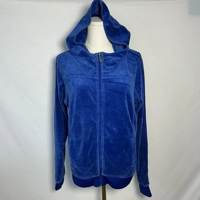 Juicy Couture Blue Zip Up Jacket Hoodie Y2K Size Large - Image 1 of 4