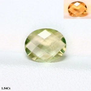 1.54 Ct Flashing Oval 9.1x7.4 MM 100% Natural Olive Green to Red Turkey Diaspore - Picture 1 of 5