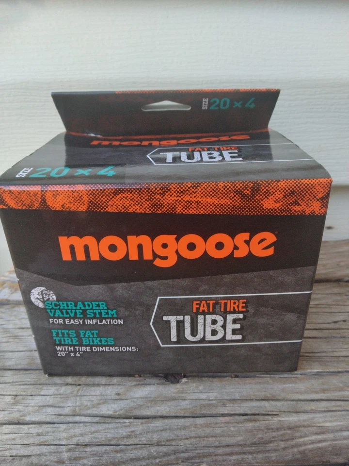 Mongoose Bike Tube for Fat Tire Bicycles Schrader Valve 20 x 4 inch Black New - Image 1 of 2